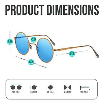 Stylish Blue Sunglasses – Retro Round Shades for All