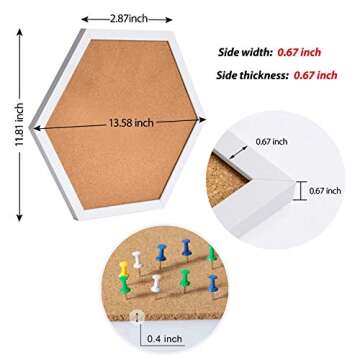 AkTop Hexagon Cork Bulletin Board 4 Pack for All Ages