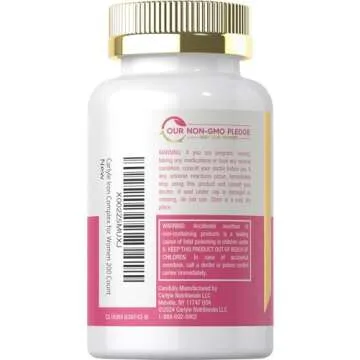 Carlyle Iron Supplement for Women | 45mg | 200 Slow Release Tablets | Vegetarian, Non-GMO, Gluten Free Pills | for Her