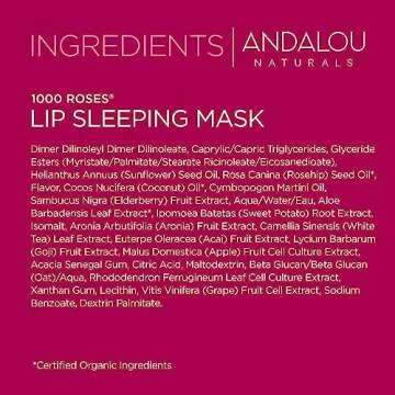 Andalou Naturals Overnight Lip Mask for Dry, Chapped Lips