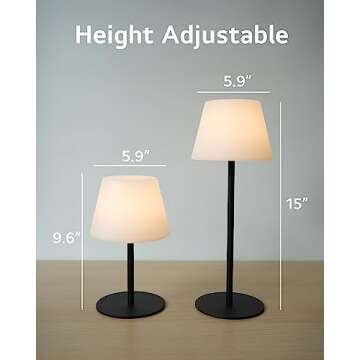 ILOVINIT Cordless Table Lamp Rechargeable, Outdoor Battery Operated Table Lamp Waterproof, Portable ...