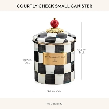 MacKenzie-Childs Stylish Enamel Canister for Kitchen Storage