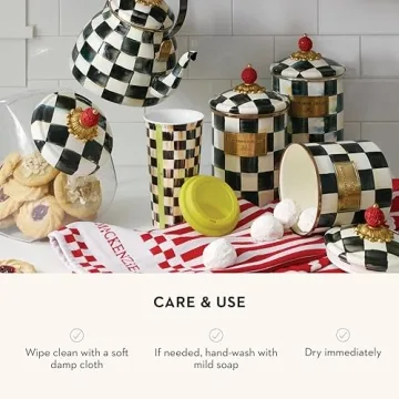 MacKenzie-Childs Stylish Enamel Canister for Kitchen Storage