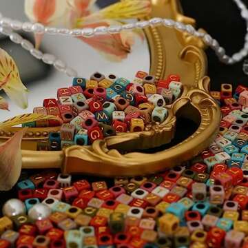HERZWILD 1000pcs Colorful Alphabet Beads for Crafts