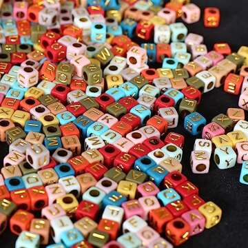 HERZWILD 1000pcs Colorful Alphabet Beads for Crafts