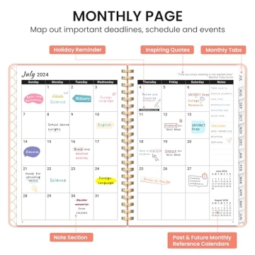 Taja Academic Planner 2024-2025 in Pink for All Users