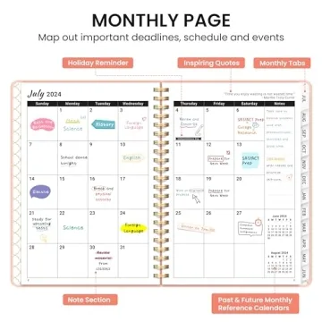 Taja Academic Planner 2024-2025 in Pink for All Users