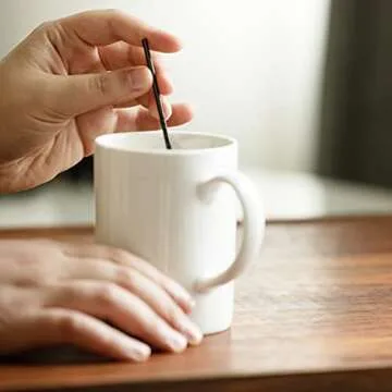 Chef Craft Select Plastic Cocktail or Coffee Stirrer Straws, 5 inch 150 piece set, Black