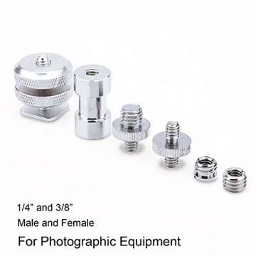 SUNMNS 27 Pieces 1/4 Inch and 3/8 Inch Converter Female Male Threaded Screws Adapter Mount Set for Camera/Tripod/Monopod/Ballhead/Light Stand/Shoulder Rig
