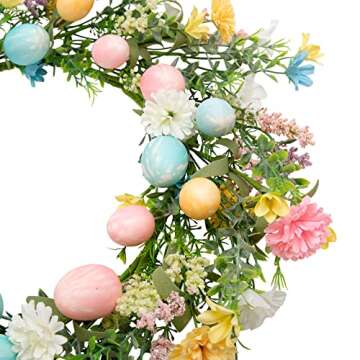 VGIA 18 inch Easter Wreath for Spring Decor