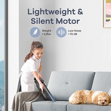 Compact Cordless Car Vacuum with LED Light and Quick Charge