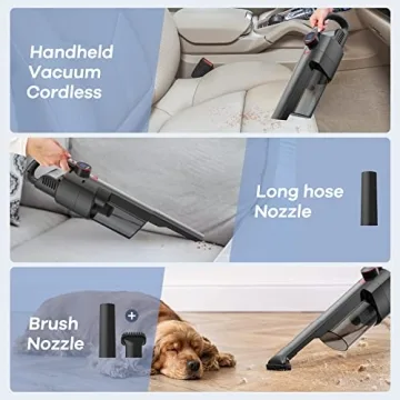Compact Cordless Car Vacuum with LED Light and Quick Charge