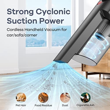 Compact Cordless Car Vacuum with LED Light and Quick Charge