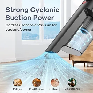 Compact Cordless Car Vacuum with LED Light and Quick Charge
