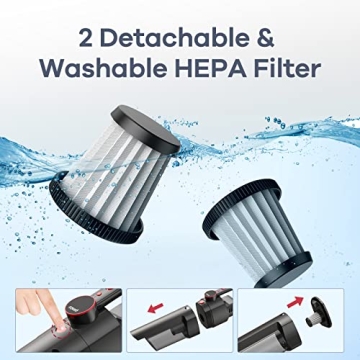 Compact Cordless Car Vacuum with LED Light and Quick Charge