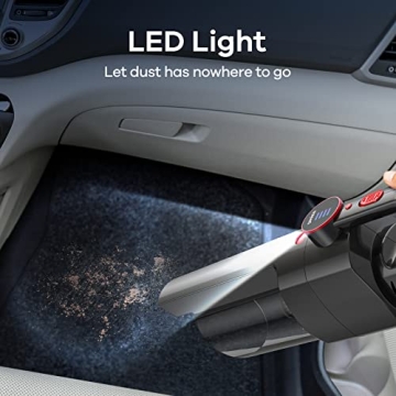 Compact Cordless Car Vacuum with LED Light and Quick Charge