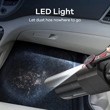Compact Cordless Car Vacuum with LED Light and Quick Charge