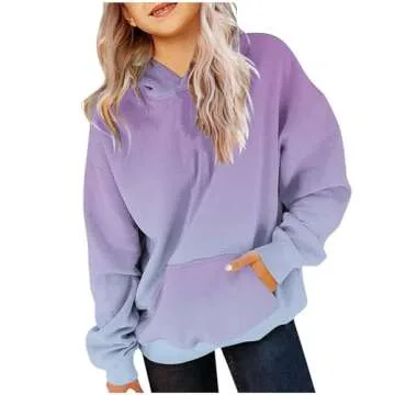 EWASWON Gradient Color Hoodie for Girls 10-12 | Trendy Casual Pullover