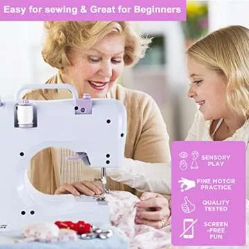 JUCVNB Mini Sewing Machine for Kids - Easy & Portable