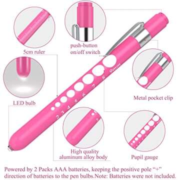 GRICARE 3-Pack Trauma Shears and Pen Light for Nurses, Medical Penlights with Pupil Gauge, Medical Bandage Scissors with Carabiner-7.5" Surgical Scissors