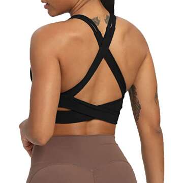 Aoxjox Women's Workout Sports Bra - Infinity Gym Bra - Medium Support, Stylish Backless Design