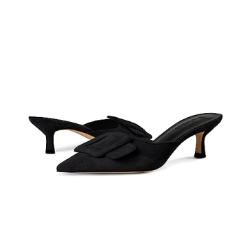 Fericzot Mule Slippers - Stylish Kitten Heel Slippers for Women