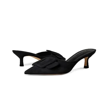 Fericzot Mule Slippers - Stylish Kitten Heel Slippers for Women