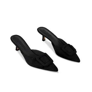Fericzot Mule Slippers - Stylish Kitten Heel Slippers for Women