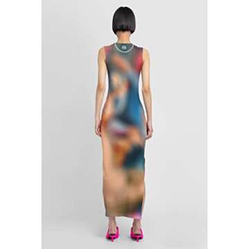 Argeousgor Women Y2k Tie Dye Tank Dress Sleeveless Bodycon Long Dresses Printed Slim Fit Short Dress Trendy Summer Sundress