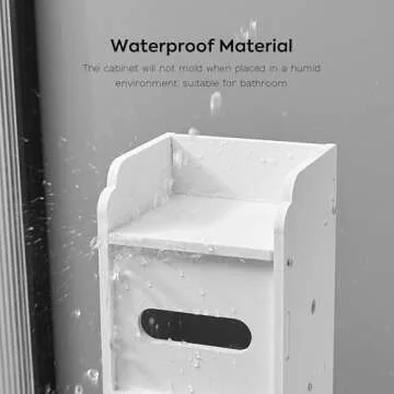 Doxo White Toilet Paper Holder Stand, Slim Bathroom Organizers and Storage Cabinet for Small Space (White)