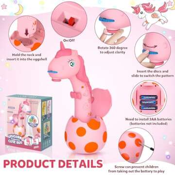 KETIEE Unicorn Drawing Projector Toys for Ages 5-7: Tracing and Drawing Projector for Kids with Cute Unicorn Look, Smart Art Sketcher Projector with 96 Stencils, Toddler Toys for Girls Boys 3+ (Pink)