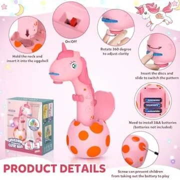 KETIEE Unicorn Drawing Projector Toys for Ages 5-7: Tracing and Drawing Projector for Kids with Cute Unicorn Look, Smart Art Sketcher Projector with 96 Stencils, Toddler Toys for Girls Boys 3+ (Pink)