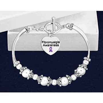 Fundraising For A Cause Fibromyalgia Awareness Partial Beaded Bracelet (1 Bracelet)