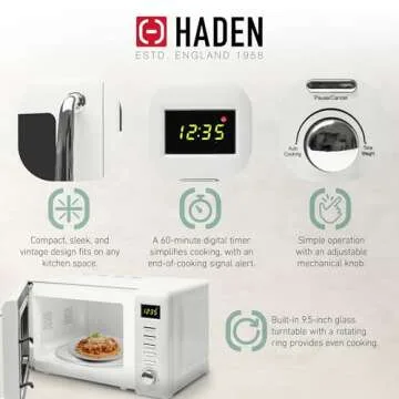 Haden Compact Countertop Microwave - 0.7 cu ft & 700W