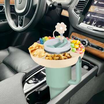 ieesspd For Stanley Cup 40 oz Snack Bowl, Compatible with Stanley Cup 40 oz Insulated Snack Tray with Handle, Stanley Accessories, Silicone (milky white)