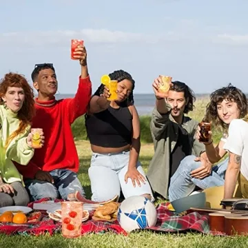 Megarate Vintage Glassware - 12 OZ Pink Embossed Set