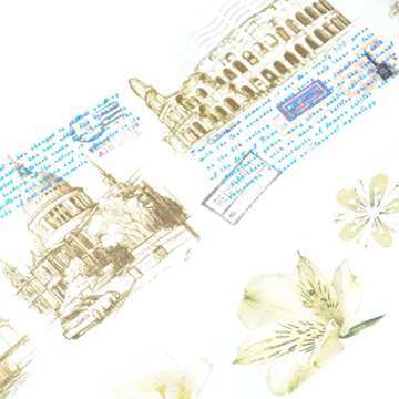 Masking Tape Washi Tape Set for DIY Journal Diary Planner (Dream City and Flowers)