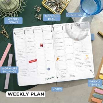 Clever Fox Planner Schedule – Undated Weekly & Monthly Life Planner with Time Slots, Appointment Book & Daily Organizer, A5 (Periwinkle)