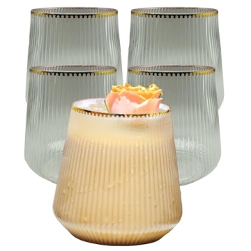 Elegant 36 Count Origami Plastic Wine Glasses with Gold Rims