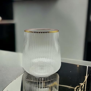 Elegant 36 Count Origami Plastic Wine Glasses with Gold Rims