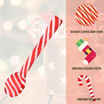 GCM 12 Count Candy Cane Peppermint Spoons - Red White Striped Christmas Mint Candies for Stirring Hot Chocolate Cocoa Sweet Goodies Bag Filler Kids Gift Party Treat & 1 Grancie's Gingerbread House Kit