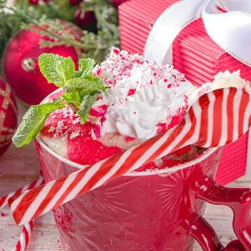 GCM 12 Count Candy Cane Peppermint Spoons - Red White Striped Christmas Mint Candies for Stirring Hot Chocolate Cocoa Sweet Goodies Bag Filler Kids Gift Party Treat & 1 Grancie's Gingerbread House Kit