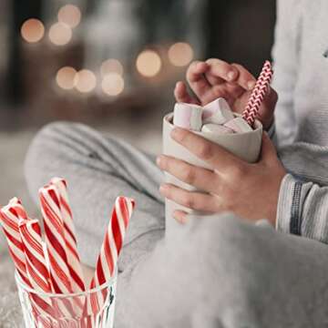 GCM 12 Count Candy Cane Peppermint Spoons - Red White Striped Christmas Mint Candies for Stirring Hot Chocolate Cocoa Sweet Goodies Bag Filler Kids Gift Party Treat & 1 Grancie's Gingerbread House Kit