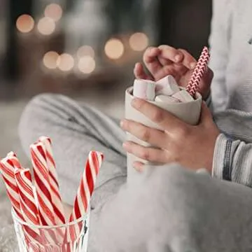 GCM 12 Count Candy Cane Peppermint Spoons - Red White Striped Christmas Mint Candies for Stirring Hot Chocolate Cocoa Sweet Goodies Bag Filler Kids Gift Party Treat & 1 Grancie's Gingerbread House Kit