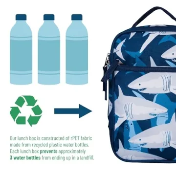 Wildkin Eco rPET Lunch Bag for School & Travel - Sharks