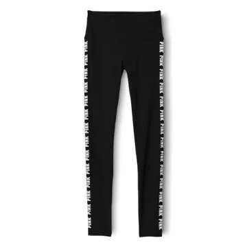 Victoria's Secret Pink Cotton High Waisted Leggings, Women's Leggings, Black (L)