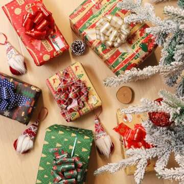 PintreeLand 24PCS Christmas Gift Bows - Easy to Assemble