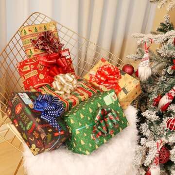 PintreeLand 24PCS Christmas Gift Bows - Easy to Assemble