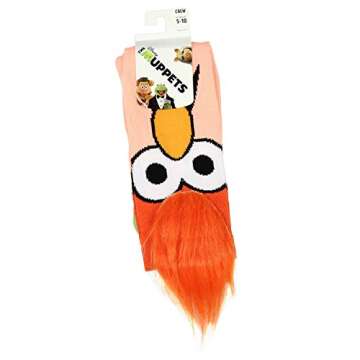 The Muppets Beaker Fuzzy Hair Crew Socks for Adults