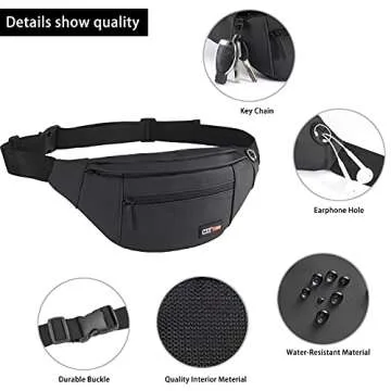 MAXTOP Large Fanny Pack - Hands-Free Design for All Activities